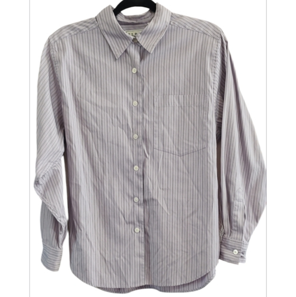 L.L. Bean Vintage Purple Striped Button Down Shirt Size 10 - Picture 1 of 3